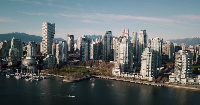 Vancouver Canada Skyline Drone Shot