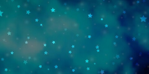 Light BLUE vector background with colorful stars. Colorful illustration in abstract style with gradient stars. Pattern for new year ad, booklets.