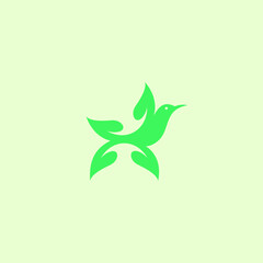 bird logo template, Abstract animal flying icon design - vector, bird leaf logo vector icon template 