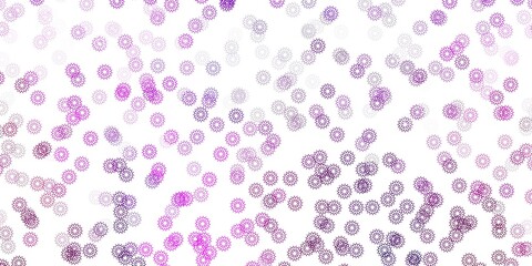 Light pink vector doodle template with flowers.