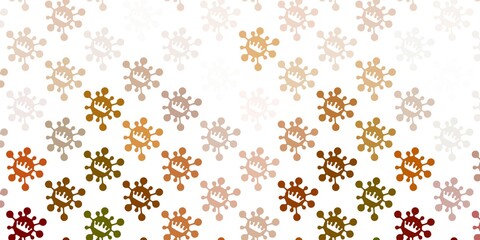 Light green, yellow vector template with flu signs.