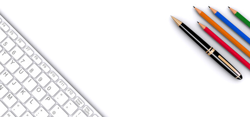 キーボードとペン（ビジネスシーン）