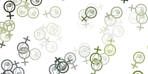 Light Gray vector backdrop with woman's power symbols.