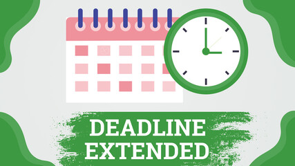 Deadline extended Lack of time concept illustration with calendar clock time reminder symbol