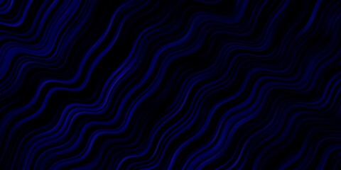 Dark BLUE vector background with bent lines. Abstract gradient illustration with wry lines. Pattern for websites, landing pages.
