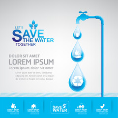 Save Water Vector Concept Water is Life