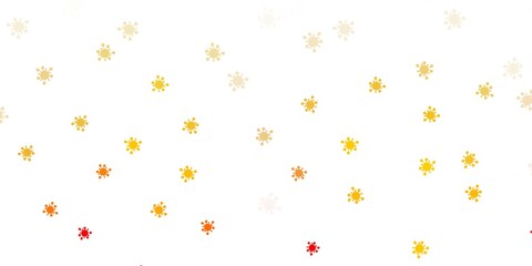 Light orange vector background with covid-19 symbols.