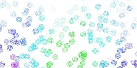 Light multicolor vector doodle pattern with flowers.