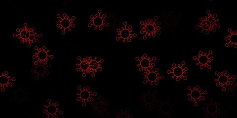 Dark red vector pattern with coronavirus elements.
