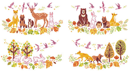 花 植物 動物 イラスト Wall Mural Wallpaper Murals Keiko Kusuhara 花 植物 動物 イラスト Wall Mural Wallpaper Murals Keiko Kusuhara