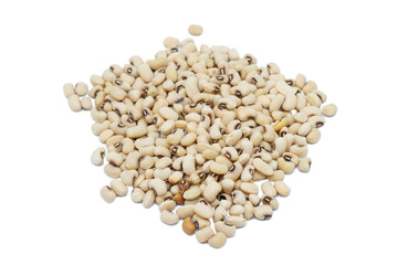 Black eyed peas on white background. A valuable peas with high protein and fiber.