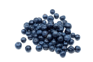 Fresh berry blueberries on a white background. Blueberry has many benefit for skin health, eyes, blood pressure and others. It's delicious and can be ingredient in various dishes menu.