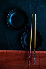 Table setting with chopsticks