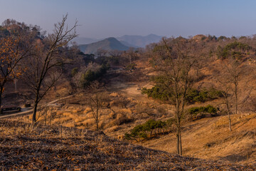 Mountain landscape on winter day