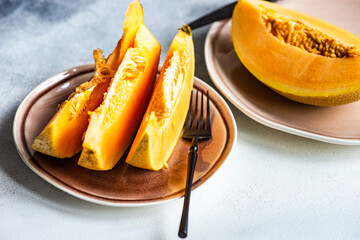 Summer dessert with honey melon