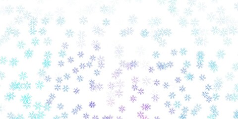 Light pink, blue vector abstract template with leaves.