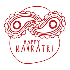 happy navratri celebration with laces decorative line style