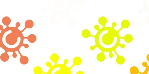 Light Green, Red vector pattern with coronavirus elements.