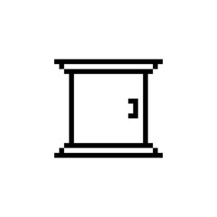 cupboard, furniture and decor icon. perfect for logo, game, poster, website and presentation. icon design retro and pixel art style
