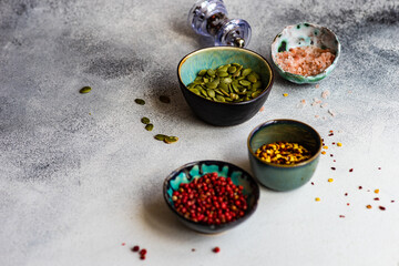 Obraz na płótnie Canvas Spices in a bowls