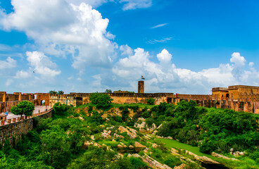 Fototapeta premium green hill and the Fort wall 