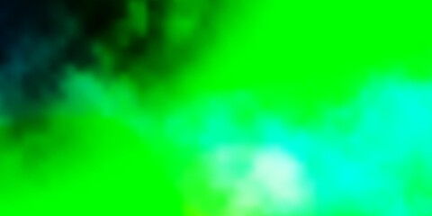 Light Blue, Green vector background with clouds. Illustration in abstract style with gradient clouds. Pattern for your commercials.