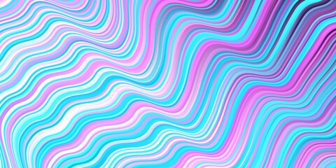 Light Pink, Blue vector pattern with wry lines. Bright illustration with gradient circular arcs. Pattern for websites, landing pages.