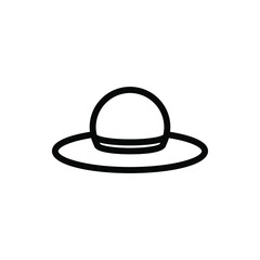 round hat icon vector illustration outline style. summer icon set.
