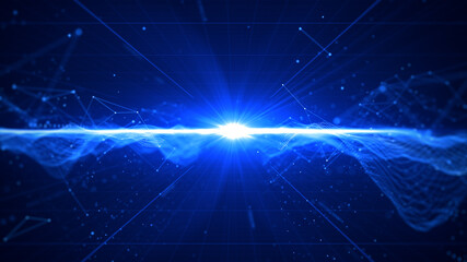 Technology digital data with flare abstract background. - obrazy, fototapety, plakaty
