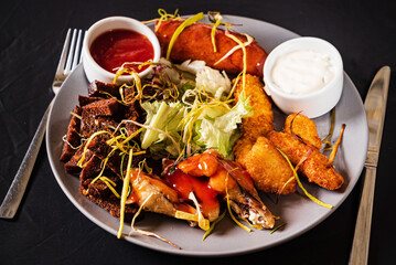 tasty appetizer in the bar