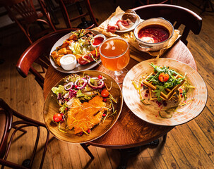 dinner in the traditional bar
