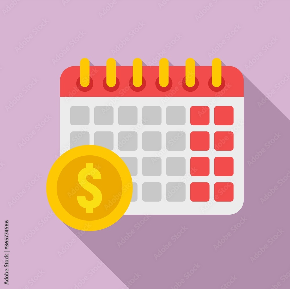 Wall mural money remarketing calendar icon. flat illustration of money remarketing calendar vector icon for web