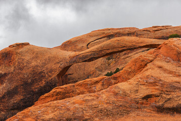Natural stone arch in Arches National Park.