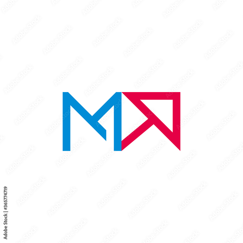 Wall mural letter ma arrow geometric line simple design logo vector