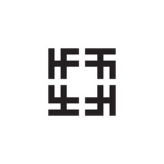 Obraz premium abstract letter hp simple geometric square infinity swirl logo vector