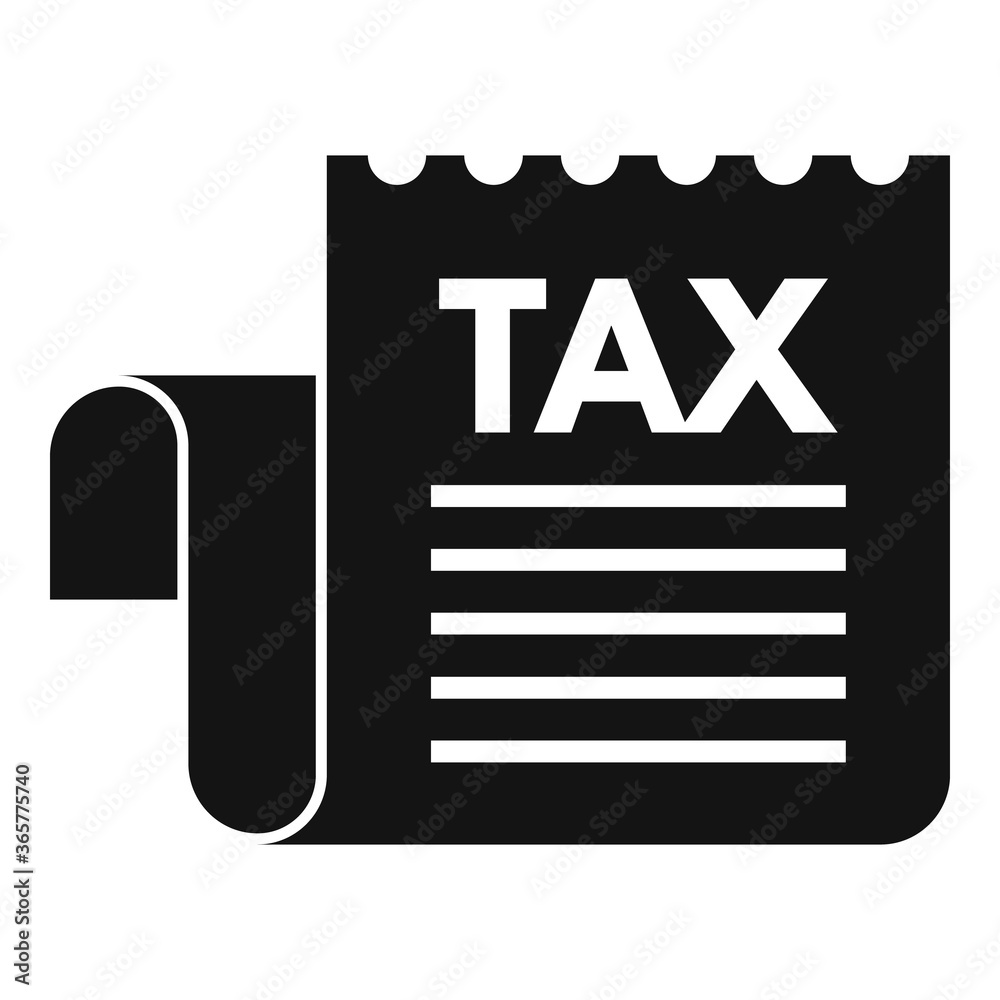 Sticker Tax billing paper icon. Simple illustration of tax billing paper vector icon for web design isolated on white background