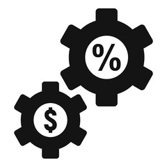 Money tax wheel icon. Simple illustration of money tax wheel vector icon for web design isolated on white background