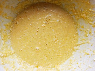 Top view of dough background for baking muffins