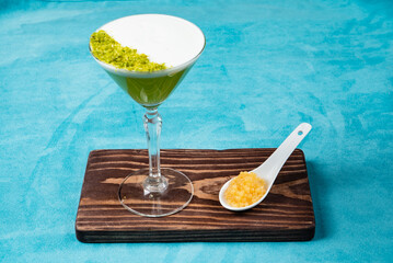 green tea dessert in the glass
