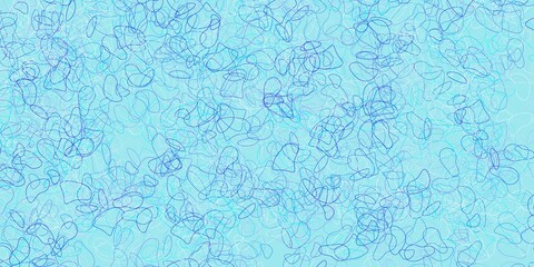 Light blue vector texture with memphis shapes.