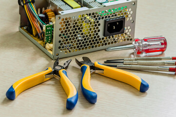 Desktop power supply and tools
