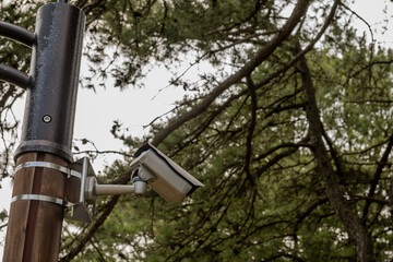 Surveillance camera in public park