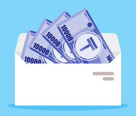 Kazakhstani Tenge Money 10000 in Envelope Vector Icon Logo Illustration & Design. Kazakhstan Salary, Royalty, Revenue, Payment & Finance Element. Can be Used for Digital & Print Infographic.