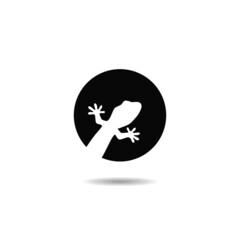 Lizard circle icon with shadow