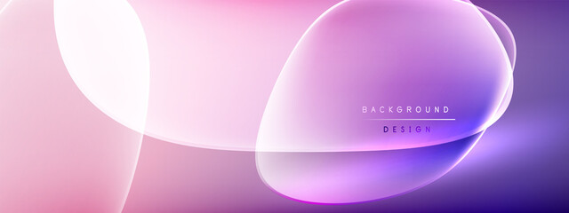 Vector abstract background - liquid bubble shapes on fluid gradient with shadows and light effects. Shiny design template for text