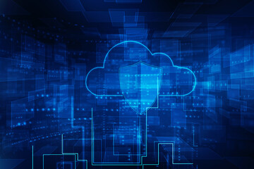 2d illustration Security concept - shield 