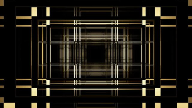 Art deco golden abstract background loop