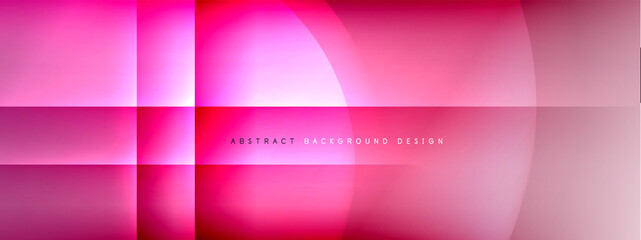 Vector abstract background - circle and cross on fluid gradient with shadows and light effects. Techno or business shiny design templates for text