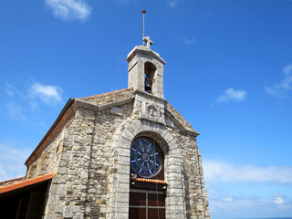 Fototapeta na wymiar The San Juan de Gaztelugatxe Church on the hilltop of Gaztelugatxe in Basque Country, Spain