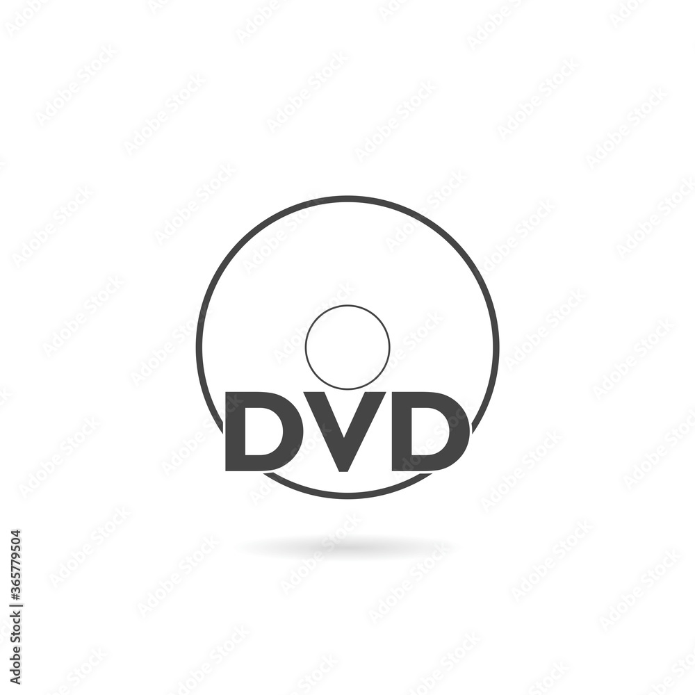 Sticker DVD icon with shadow